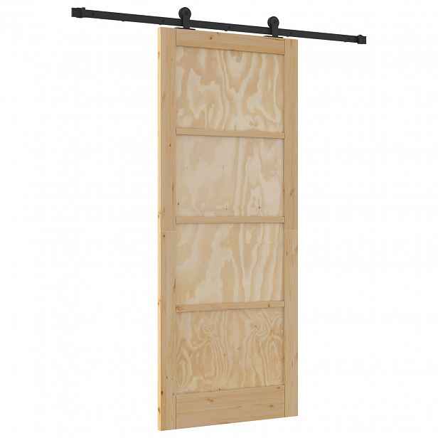 vidaXL Posuvné dveře Přirozená a černá 86 x 211 cm
