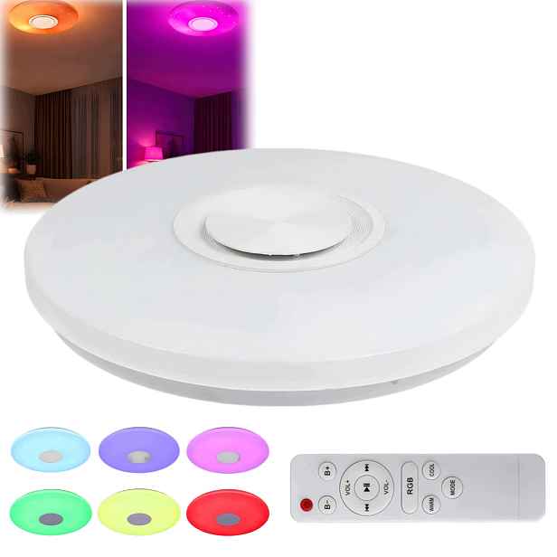 Stropní Svítidlo stropní svítidlo Led Rgb s aplikací Bluetooth Reproduktor Dálkový Ovladač 60W 40 cm