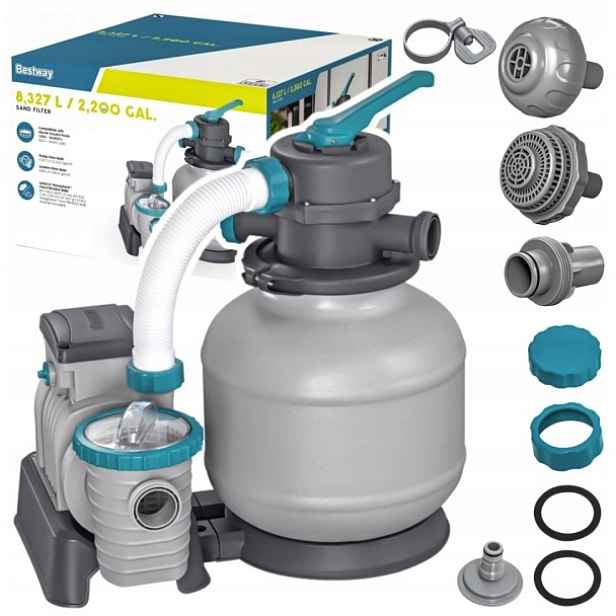Písková Pumpa Filtr Do Bazénu 8327 L/h Bestway 58499 spojky, hadice