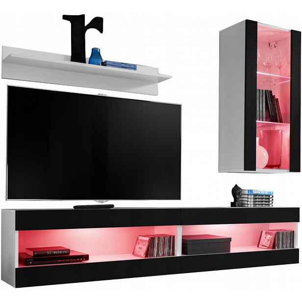 Sada Rtv nábytku Tivoli SET5 Bílá/Černá, Rgb Led
