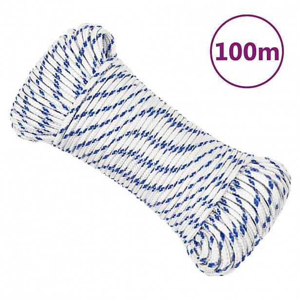 vidaXL Lodní lano bílé 3 mm 100 m polypropylen