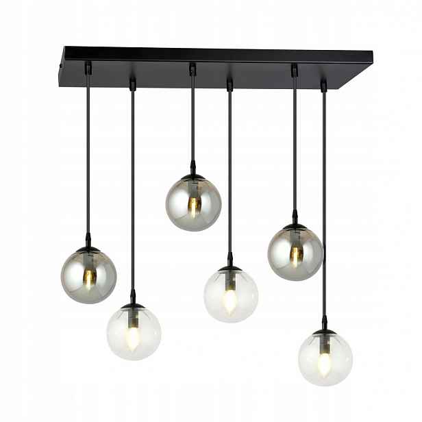 Závěsná lampa Cosmo 6 Bl MIX2 loft, skleněné stínítko
