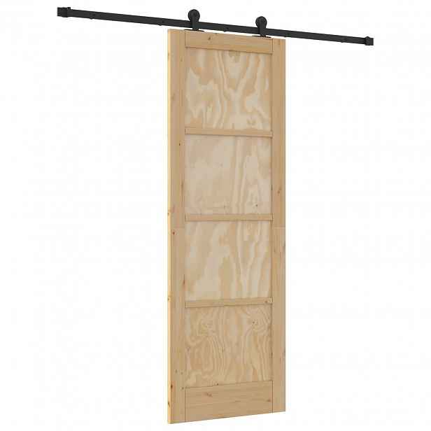 vidaXL Posuvné dveře Přirozená a černá 73,5 x 211 cm