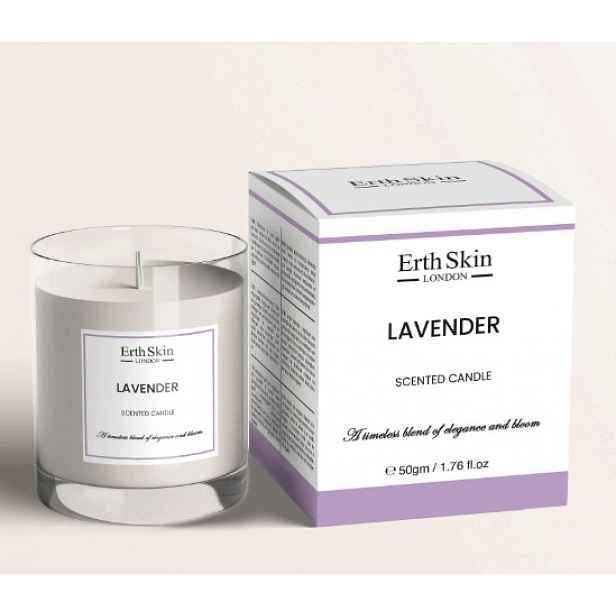 ErthSkin London Levandulová vonná svíčka ve skle Lavender 50 g