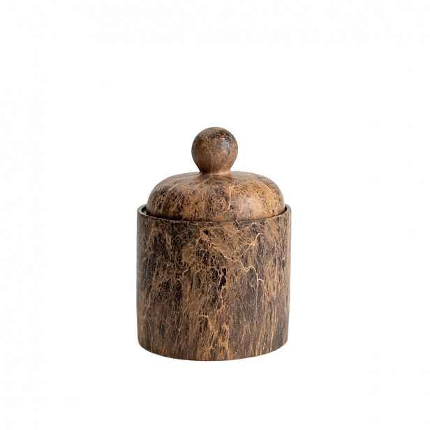 Kontejner Lyseon hnědý kulatý 11,5x11,5x16 cm Homla