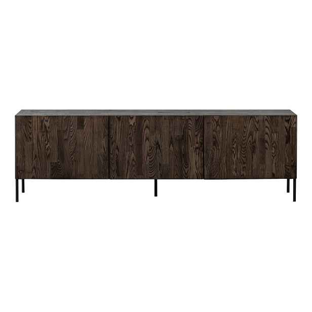 Hnědý TV stolek z borovicového dřeva 180x56x46 cm Bono – WOOOD