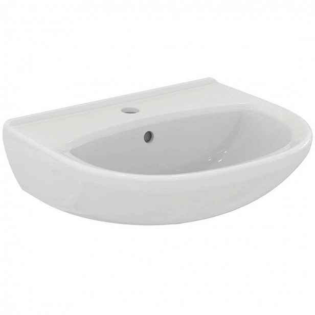 Ideal Standard Alpha - Umyvadlo 50x43 cm, s přepadem, otvor pro baterii, bílá W331201