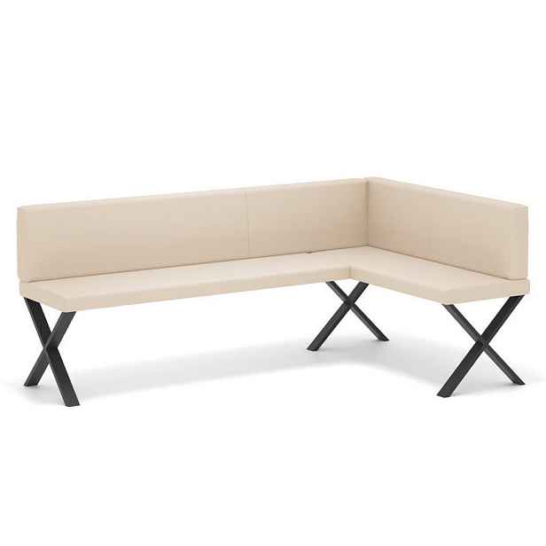 Idohome ROHOVÁ LAVICE VERO X pravá ekokůže hladká, 128/168 cm, béžová
