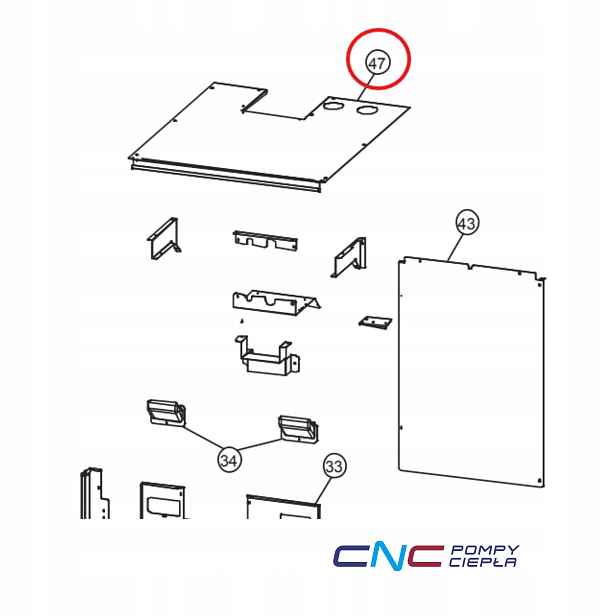 Panasonic ACXE03K01150 Horní kryt Cabinet Top Plate pro jednu vnější stranu