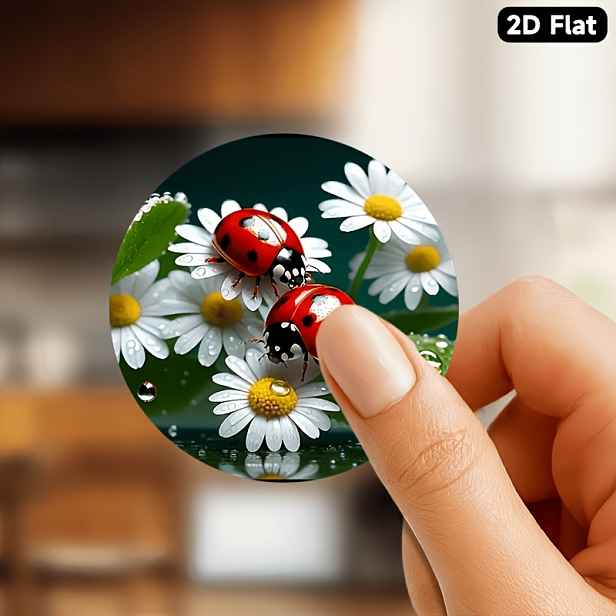 TEMU Roztomilá beruška magnet na lednici 3,15in x 3,15in, akrylový materiál, dekorativní magnet do domácnosti, kreativní magnetická nálepka s