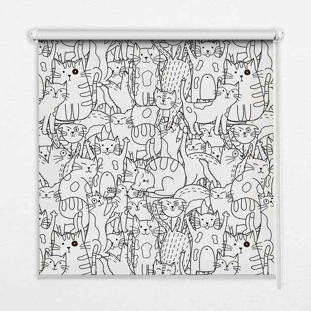 TULUP VNITŘNÍ roleta - okenní roleta - roleta - 70x140 cm - Kreslené kočky