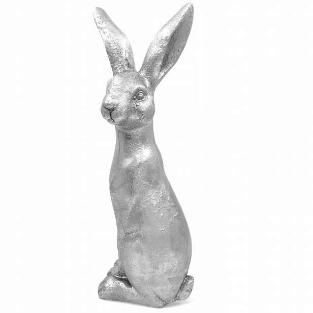 Velikonoční Zajíček Velký 60 cm Stříbrný Vánoční Dekorace Králík Figurka