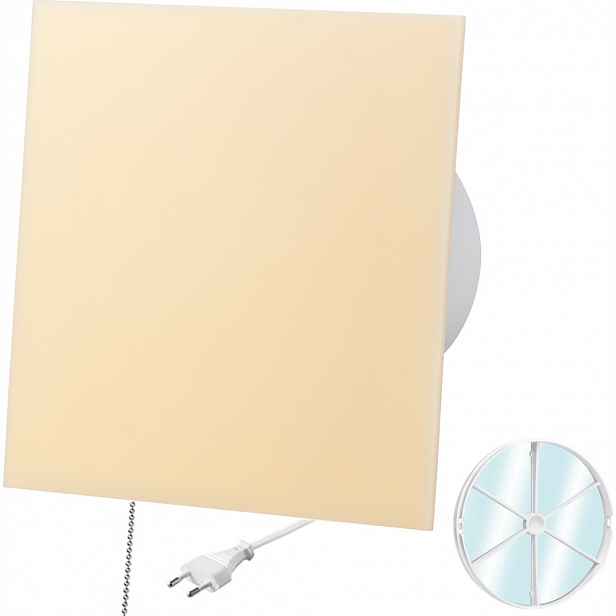 Ventilátor S Zpětným Ventilem Panel Béžový Vypínač A Zástrčka Fi 100