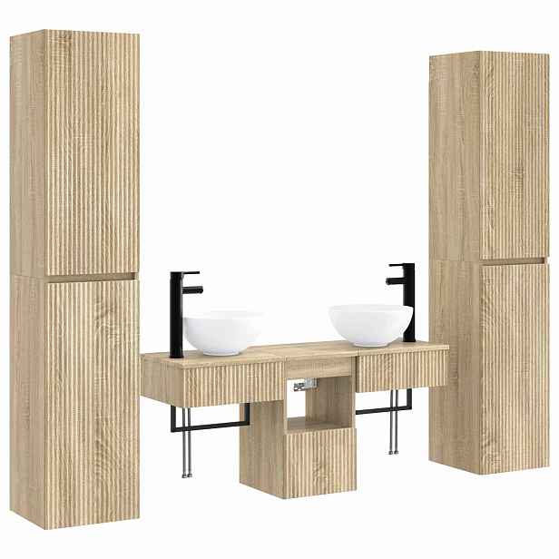 vidaXL Sada koupelnového nábytku 5 ks Dub sonoma 33 x 34,5 x 160 cm