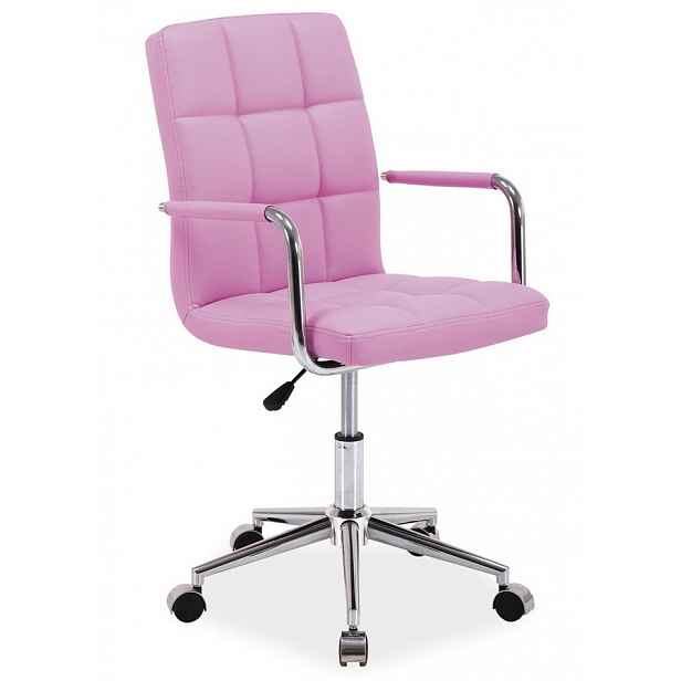 Kancelářská židle Q-022 růžová ekokůže