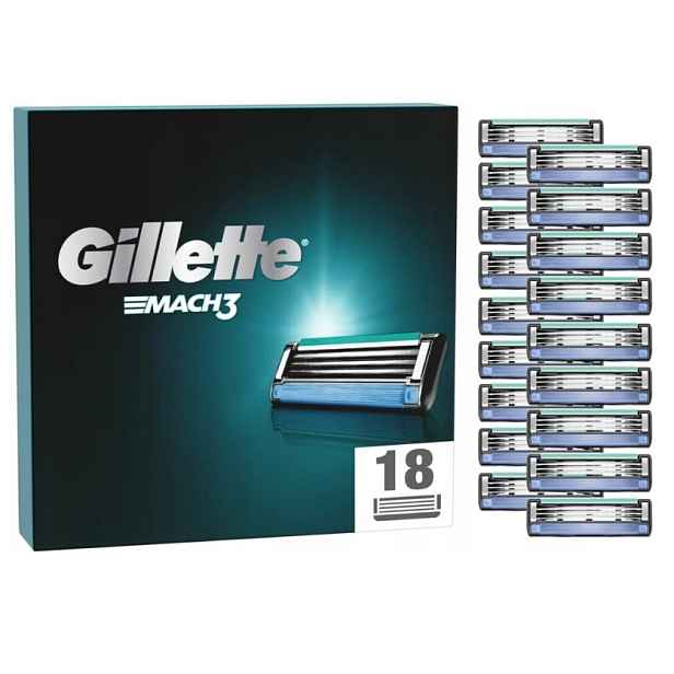Gillette Mach3 čepele na vousy, 18 kusů (3 čepele)