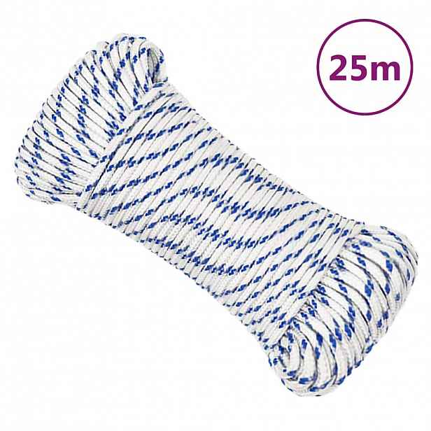 vidaXL Lodní lano bílé 4 mm 25 m polypropylen