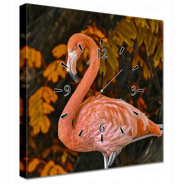 Nástěnné hodiny 40x40 Krásný plameňák