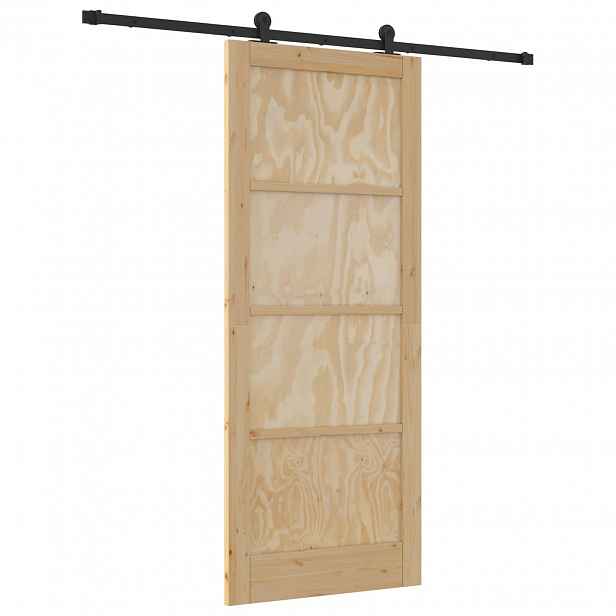 vidaXL Posuvné dveře Přirozená a černá 86 x 211 cm