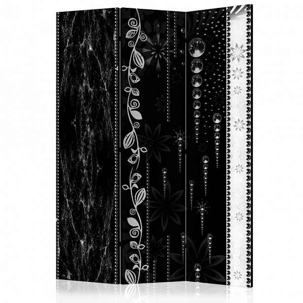 Paraván Black Elegance Dekorhome 135x172 cm (3-dílný)