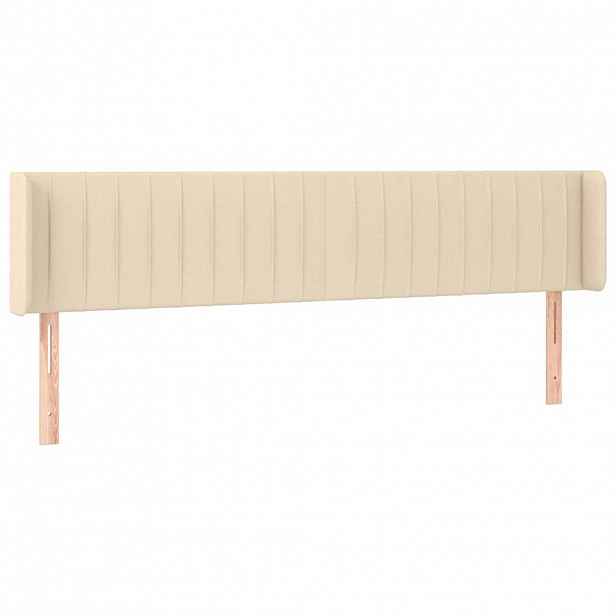 vidaXL Čelo postele typu ušák krémové 183x16x78/88 cm textil