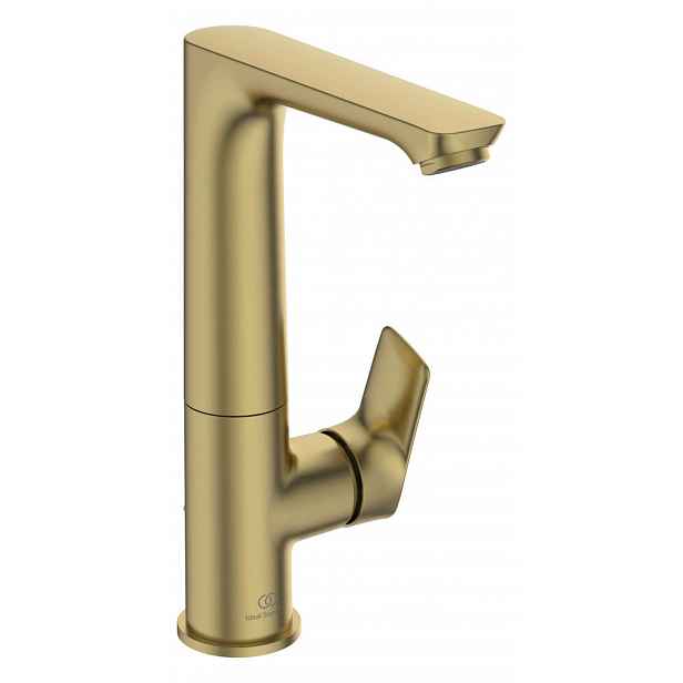 Ideal Standard Connect Air - Umyvadlová baterie Slim s otočným výtokem a výpustí, Brushed Gold A7020A2
