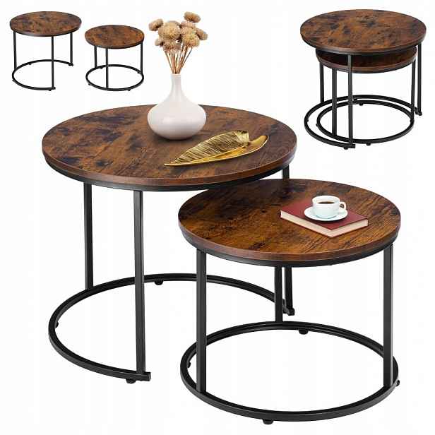 Sada loftových stolků Galen Small Rustic