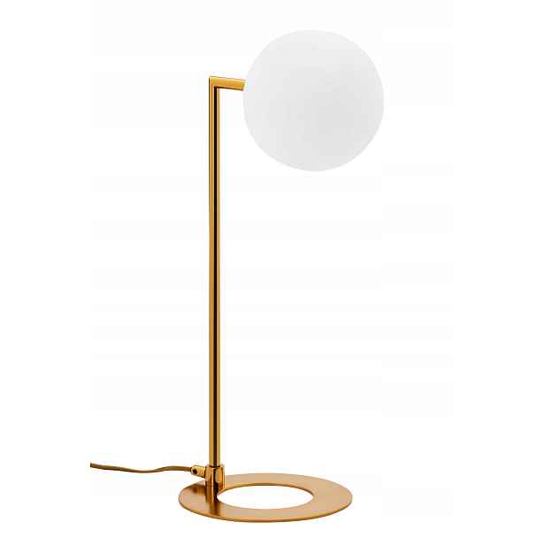 Stolní lampa Feme Zlatý Bílý Skleněný Stínidlo 1xG9 50 cm Noční lampa Pokoj