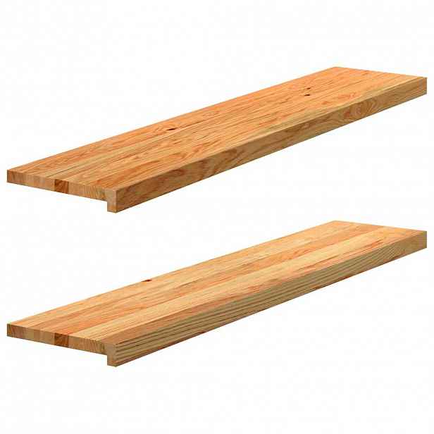 vidaXL Nášlapy na schody 2 ks světle hnědé 120x30x2 cm masivní dub