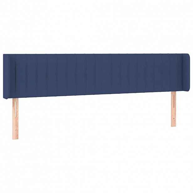 vidaXL Čelo postele typu ušák modré 183x16x78/88 cm textil