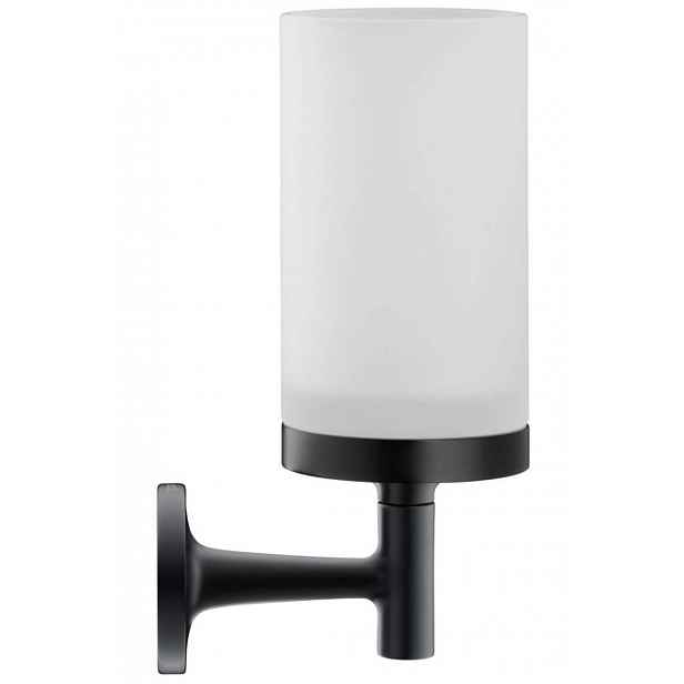Duravit Starck T - Sklenka na kartáčky a pastu s držákem, černá mat/mléčné sklo 0099314600