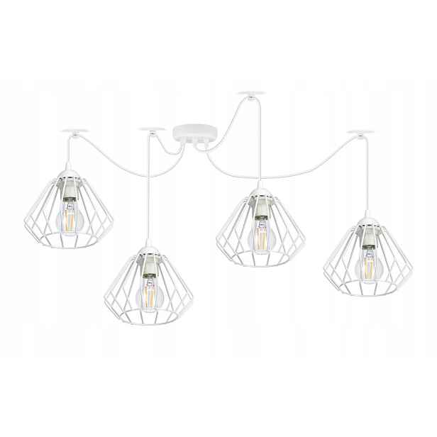 Lustr závěsné stropní svítidlo Pajak Wire 4 bílé stropní lampy do obývacího pokoje
