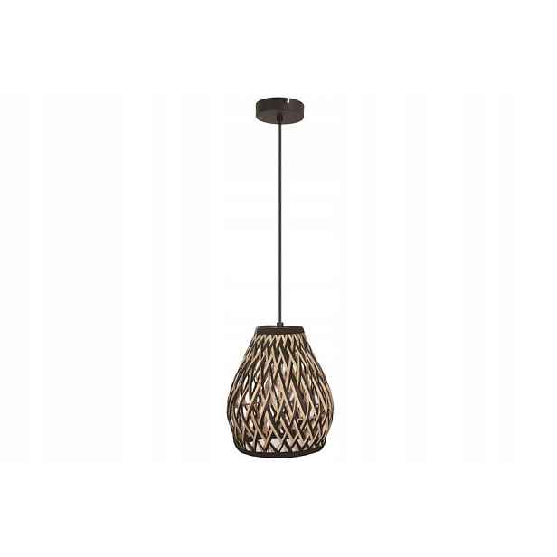 Reality Carmina závěsná lampa boho bambusové stínidlo Ø20 cm 1xE27 40W černá