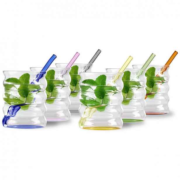 Sklenice typu „Bubble“ s brčky na matchu Vialli Design Volo 350 ml