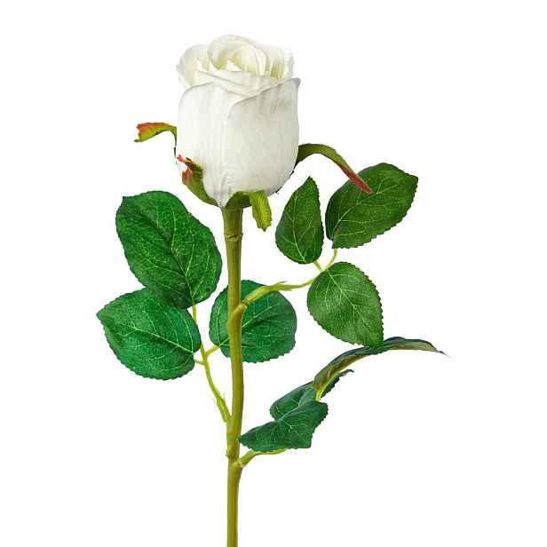 Umělá růže výška 51 cm Gasper - bílá