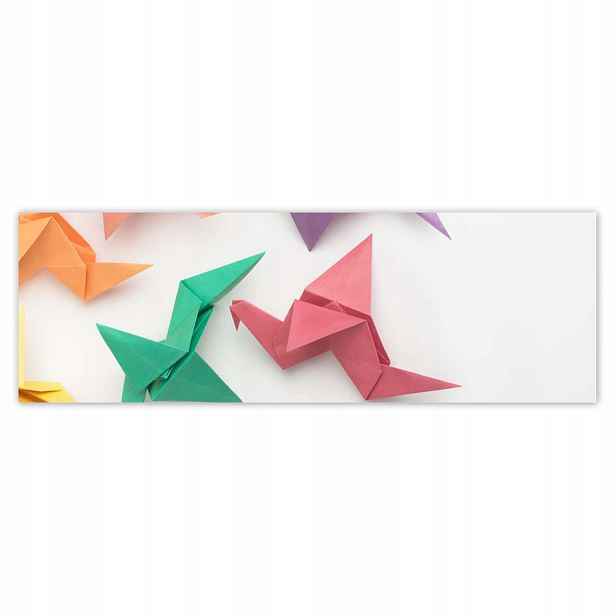 Plakáty 200x66 Barevní origami ptáci