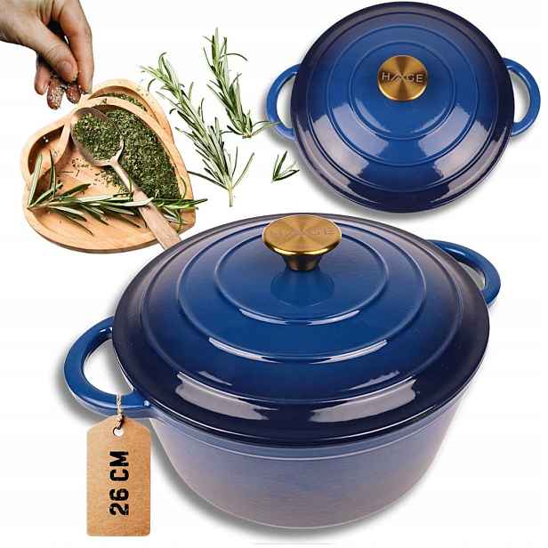 Smaltovaný Hrnec Hrnec 22 cm 3L Hage Modrý