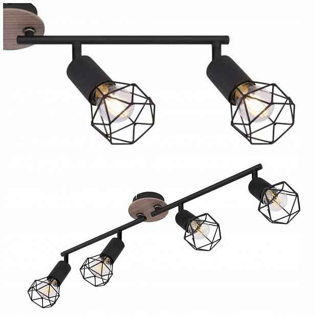 Stropní Led svítidlo Reflektor Černý kov 4 zdroje E14 40W Globo Lighting