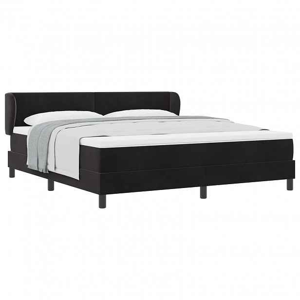 vidaXL Postel s boxspringem s čelo Černá 180 x 200 cm samet