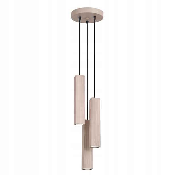 Sollux Lighting Rayo závěsná lampa taupe rýhovaná 3xGU10 10W