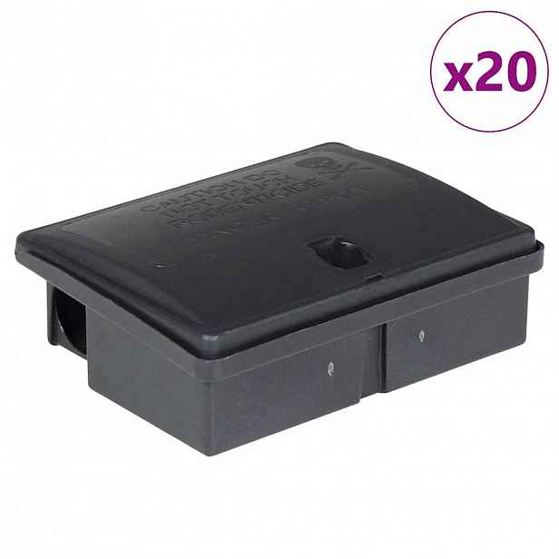 vidaXL pasti na myši 20 ks černé 13x10x4 cm