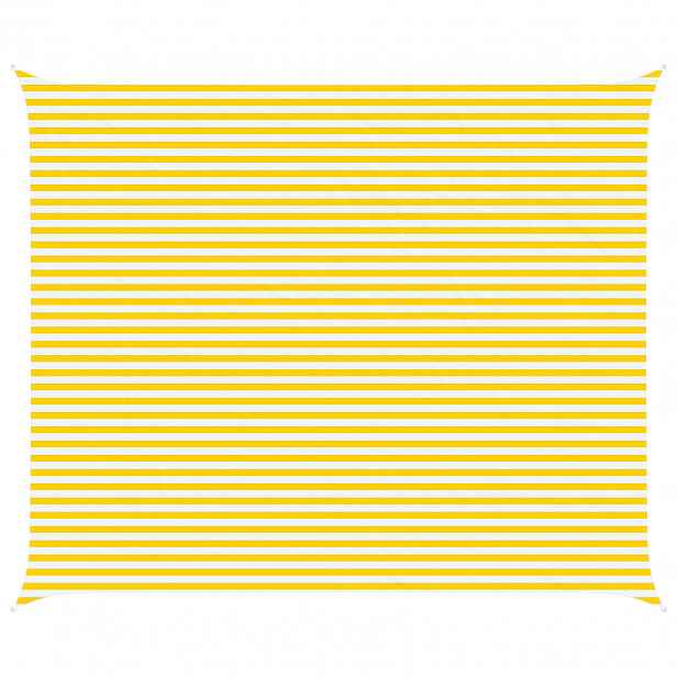 vidaXL Sluneční plachta Žlutá a bílá 6 x 5 m 100% polyester Oxford