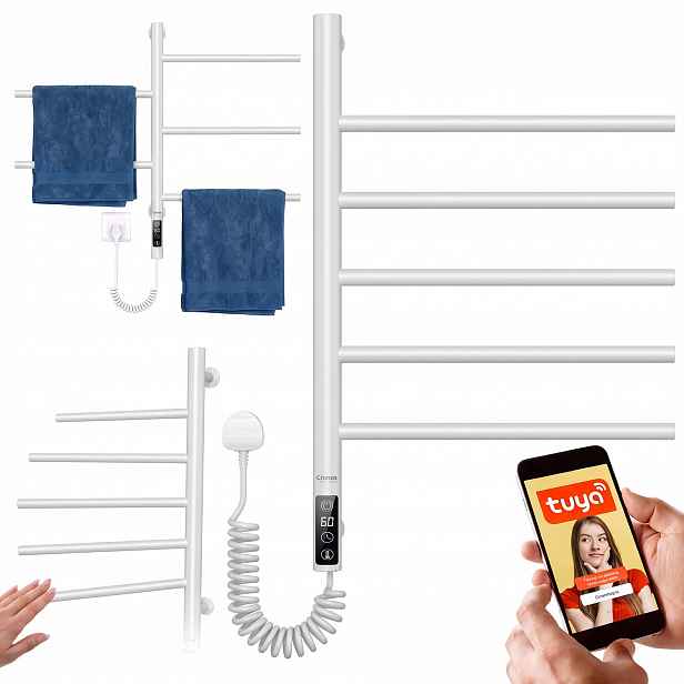 Elektrický Koupelnový Radiátor Na Ručníky 75W 5 Ramen Pohyblivý Smart WiFi