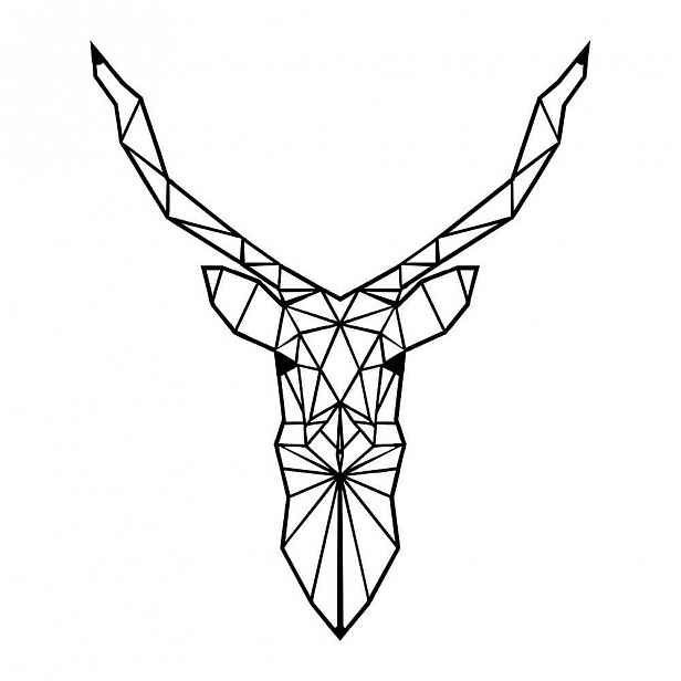 Kovová nástěnná dekorace Deer, 60 x 50 cm