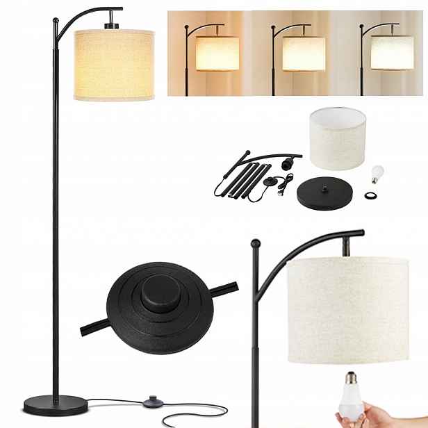 Lampa Stojící Lampa S Regulací Podlahy Jutová E27 155 CM Loft Pro Čtení