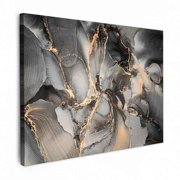 MuchoWow OBRAZ NA PLÁTNĚ Grey - Luxury - Gold - Marble 40x30 cm