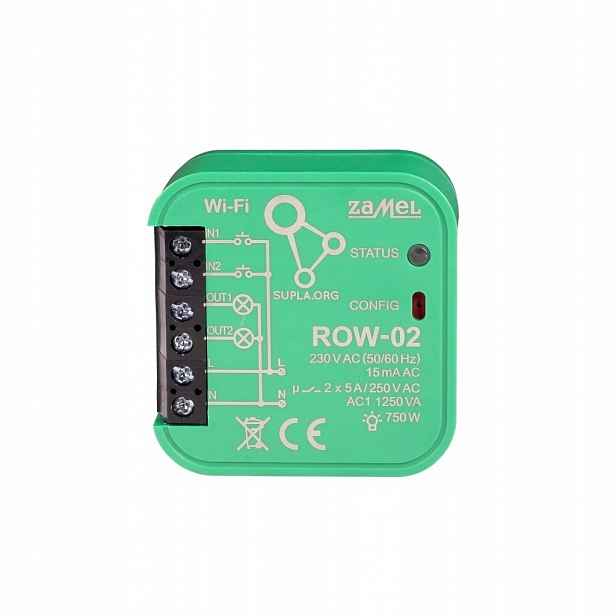 Přijímač Wi-fi 2-kanálový obousměrný 230/400 V Ac 5A 1,2 W
