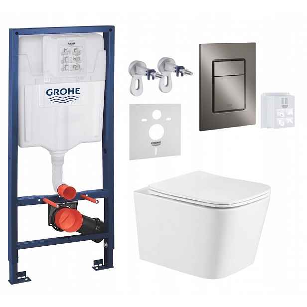Wc stojan Grohe Rapid Sl s mísou Imprese Tornado a grafit tlačítkem