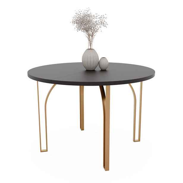Idohome JÍDELNÍ STŮL ASTRO rozkládací 120/76 cm, zlatý / černý