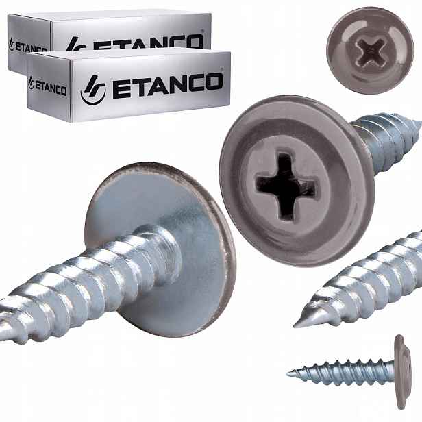 Podložkové vruty do dřeva 4,2 x 16 mm Ral 9007 500 ks Etanco Gm-s